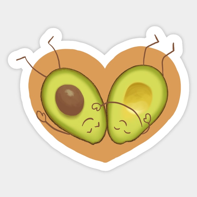 Cozy cuddling avocados Sticker by quenguyen